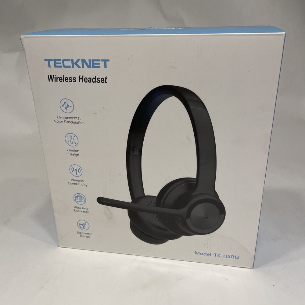 TECKNET Wireless Rechargeable Bluetooth Headset Model TK-HS012 Black